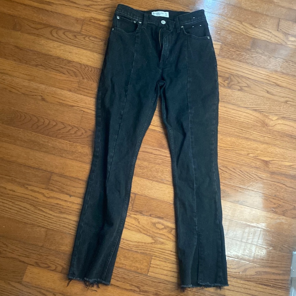 Abercrombie straight leg split hem jeans